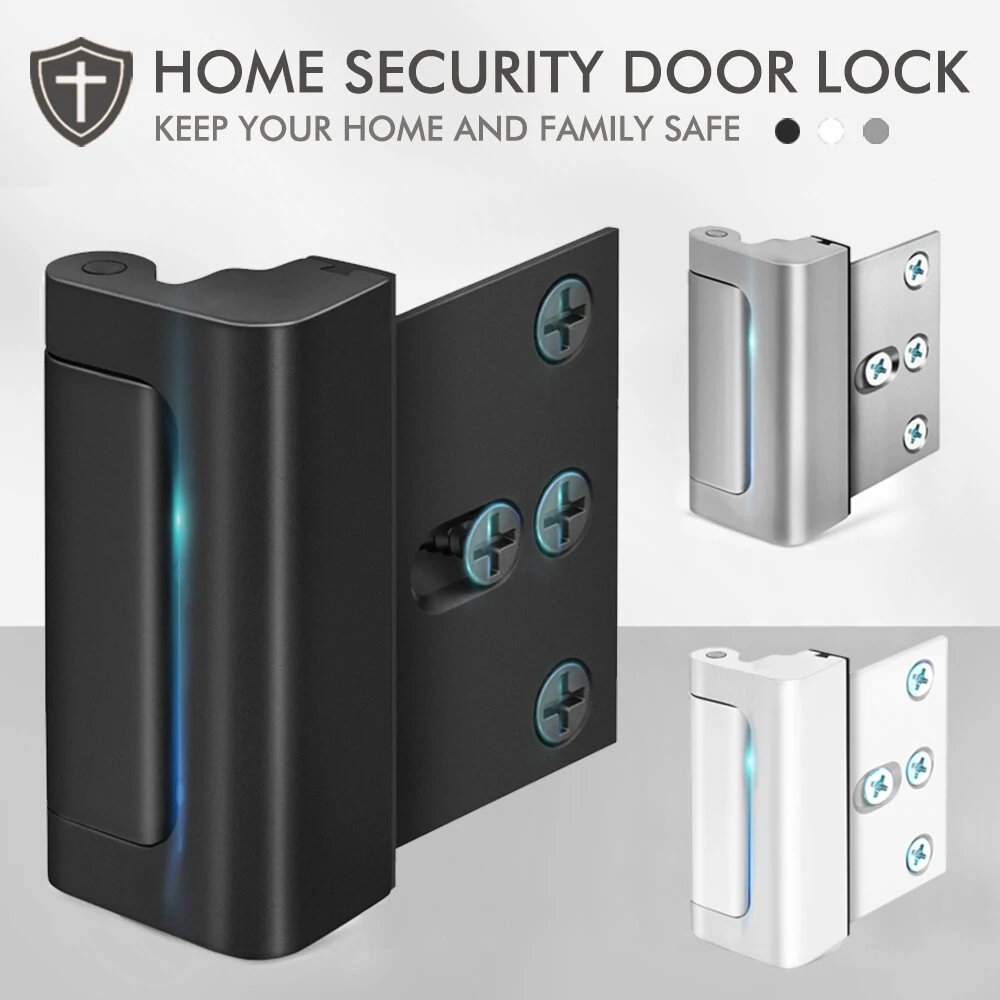 Aluminum Alloy Security Door Lock - Enhanced Protection | White/Black/Silver | Easy DIY Installation - Image 5