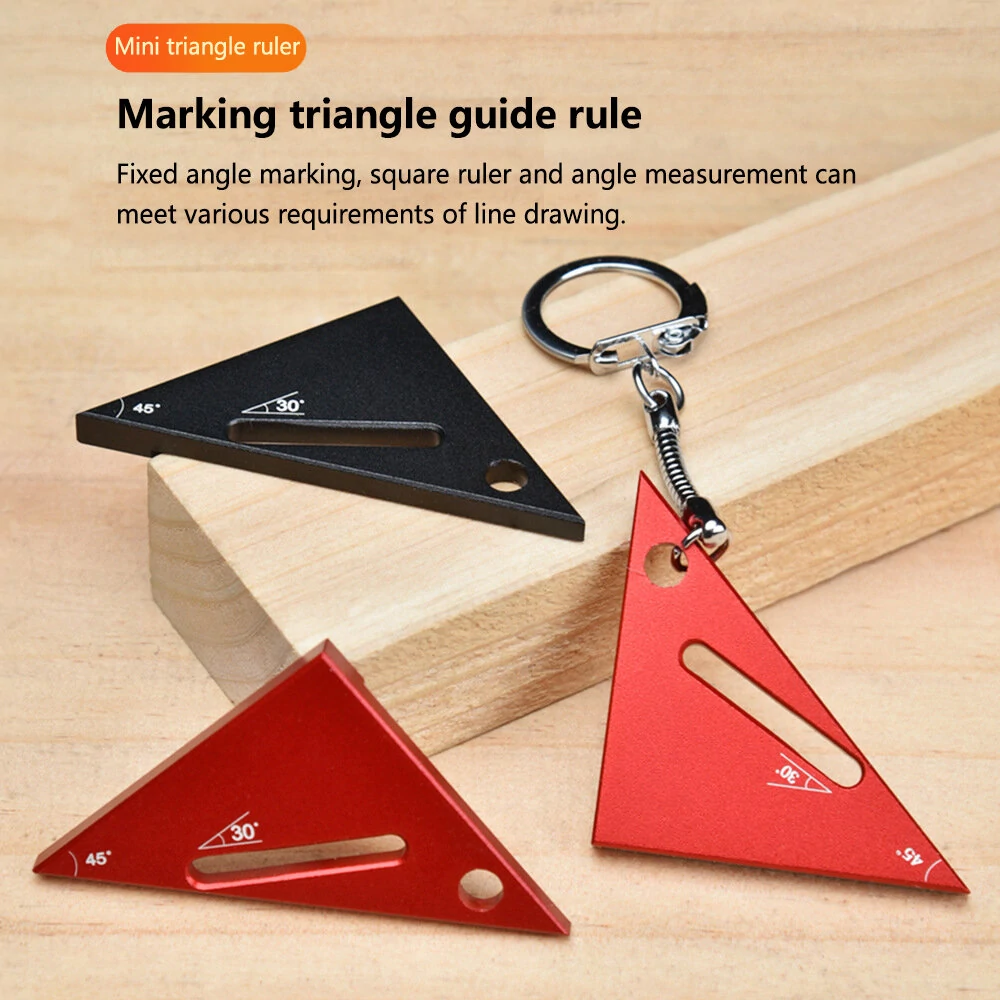Mini Aluminum Alloy Woodworking Triangle Ruler | Compact Right Angle Tool in Inches - Image 3