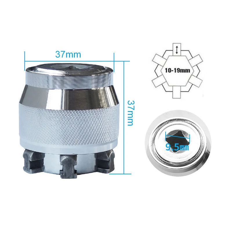 3/8 Inch Drive 10-19mm Adjustable Hex Universal Socket | Torque Ratchet Adapter - Image 4