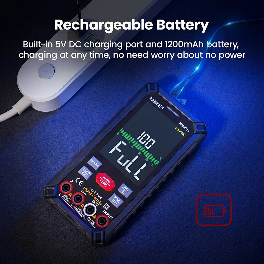 KAIWEETS KM601S Smart Multimeter - True RMS 10000 Counts | Rechargeable - Image 2