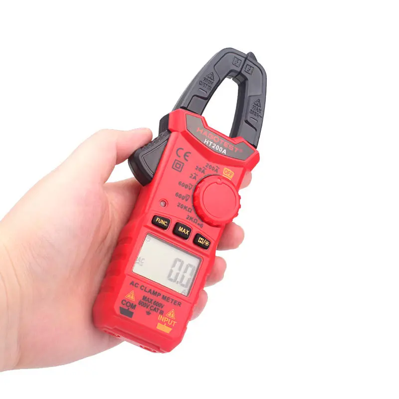 HT200A Mini Digital Clamp Meter - AC DC Current & Voltage Tester - Image 2