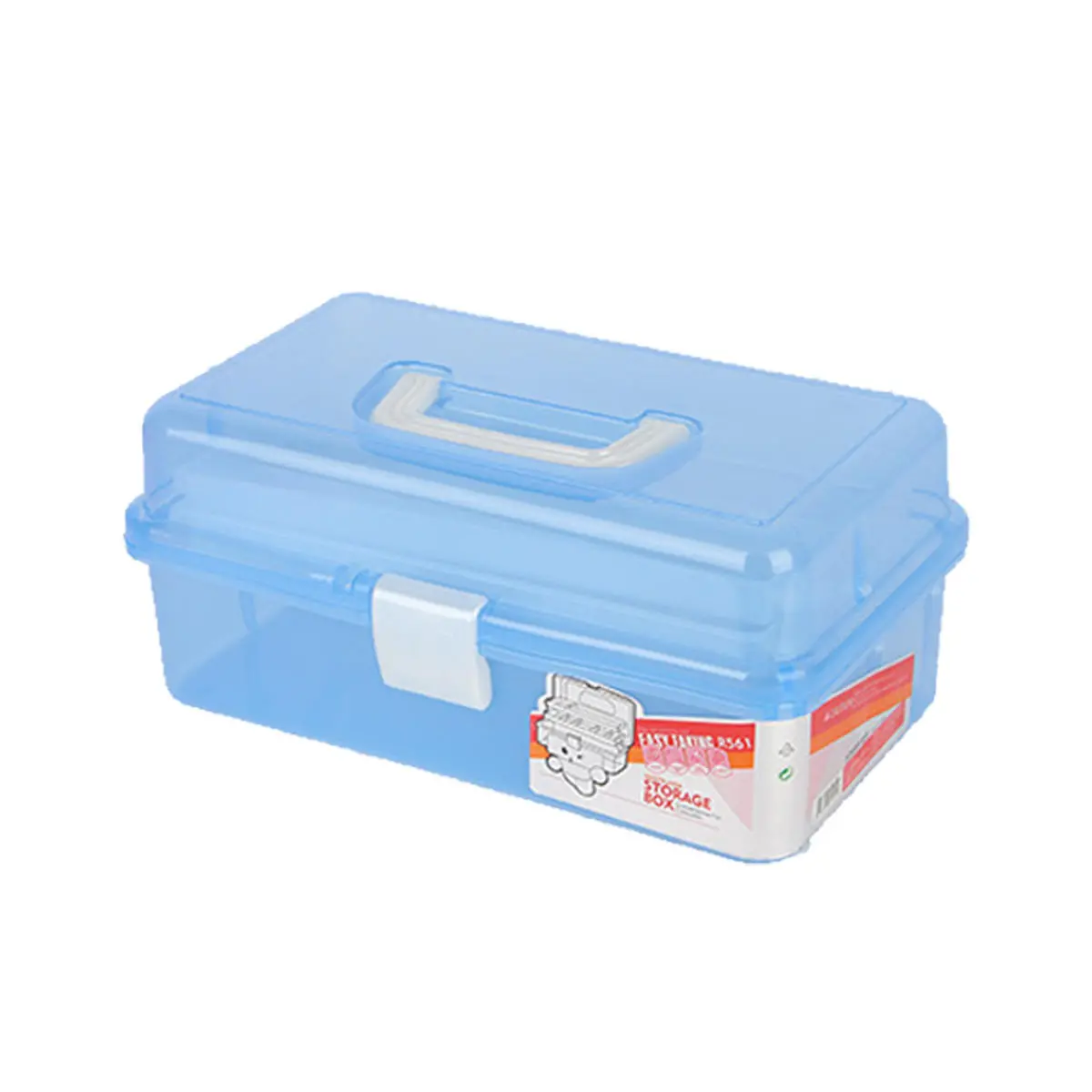 Clear Plastic Craft Makeup Organizer | Jewelry Storage Compartment Tool Box - Image 2
