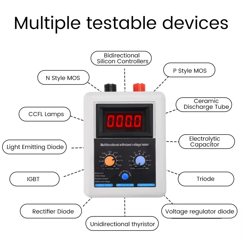 Semiconductor Withstanding Voltage Tester | 0-3500V Transistor Diode MOS LED Tester - Image 3