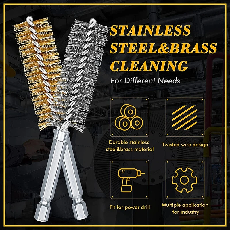Stainless Steel Drill Brush - Hex Shank Rust Removal Tool | 6 Sizes - Image 3