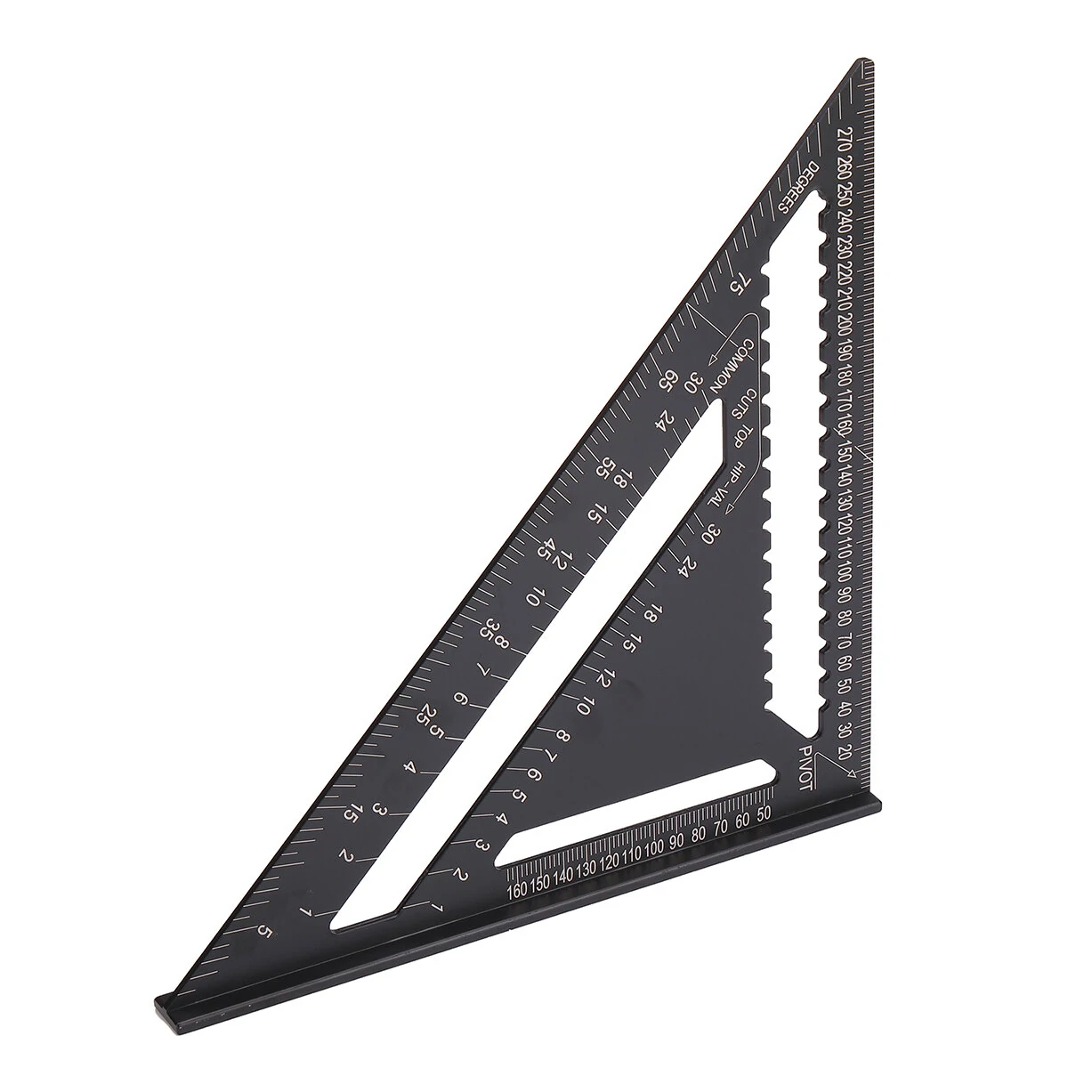 Aluminum Alloy Triangle Ruler - 12 Inch with Protractor & Sawtooth Guide - Image 5