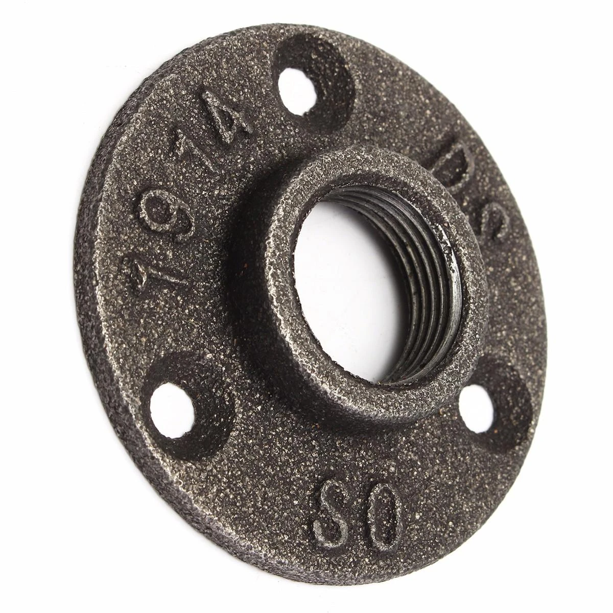 Black Malleable Iron Floor Flange - 3/4 Inch Threaded - 10pcs Wall Mount Pipe Fittings - Image 3