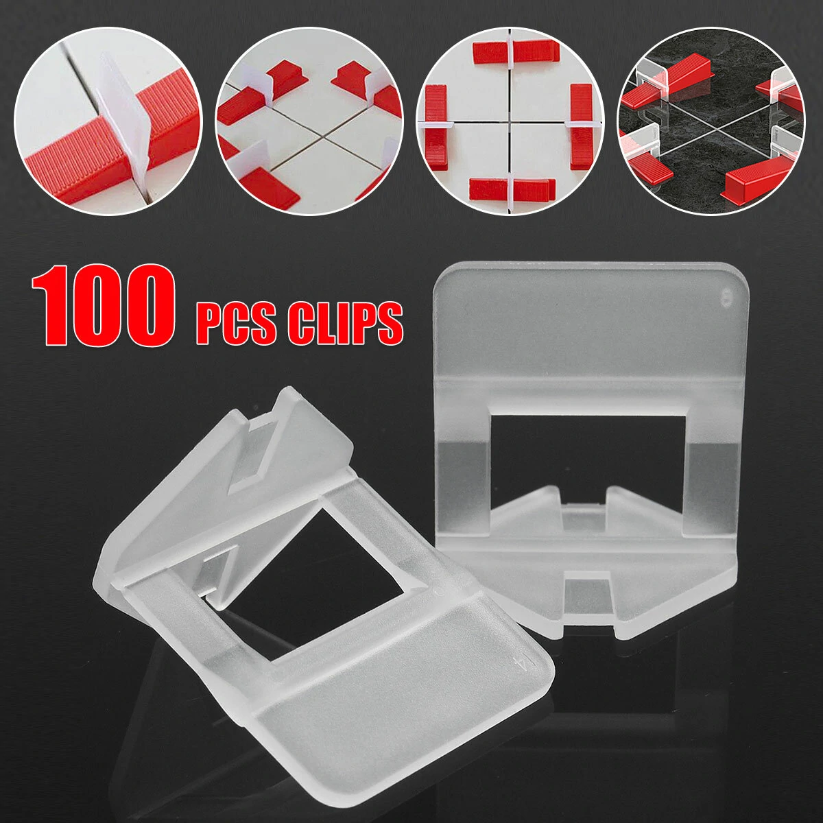 MACHIFIT Ceramic Tile Leveling System - 100/200Pcs 1.0mm 1.5mm Spacer Clips - Image 2
