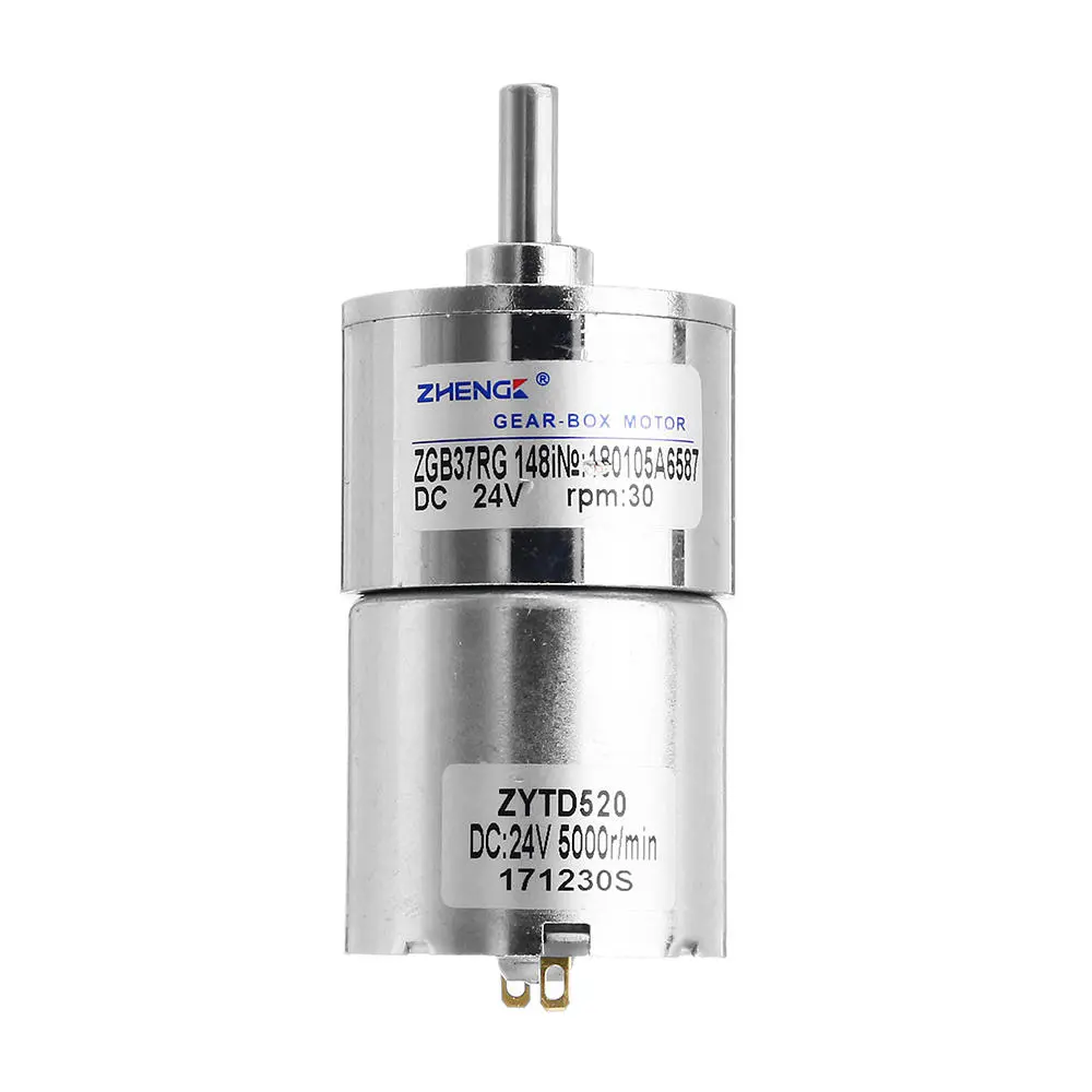 Zhengke ZGB37RG 37mm DC Gear Motor - 24V 30RPM Reduction Motor - Image 3
