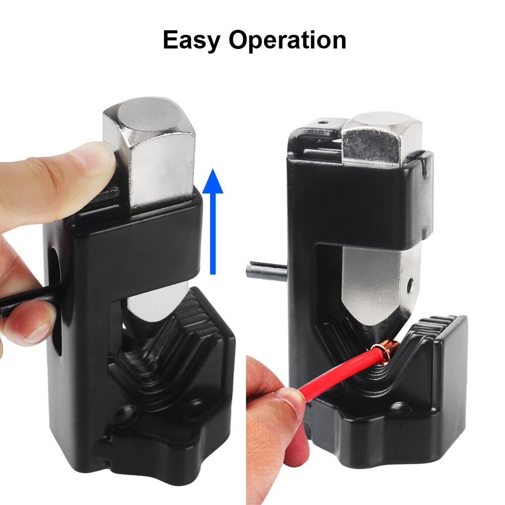 Universal Hammer Crimping Tool - Spring Loaded Cable Lug Crimper for 8 AWG to 4/0 Wire - Image 4