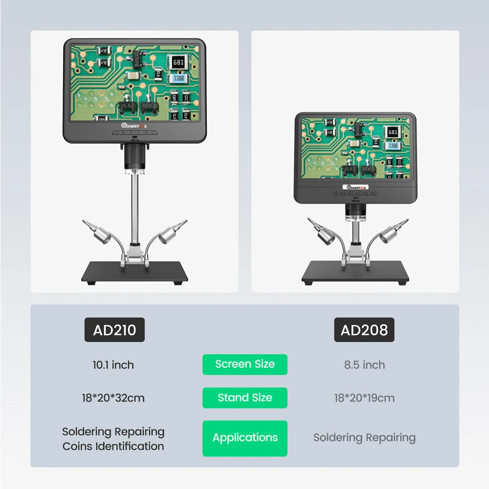 AD210 Digital Microscope | 10 LCD 1080P | 5X-260X Magnification for PCB Soldering - Image 4