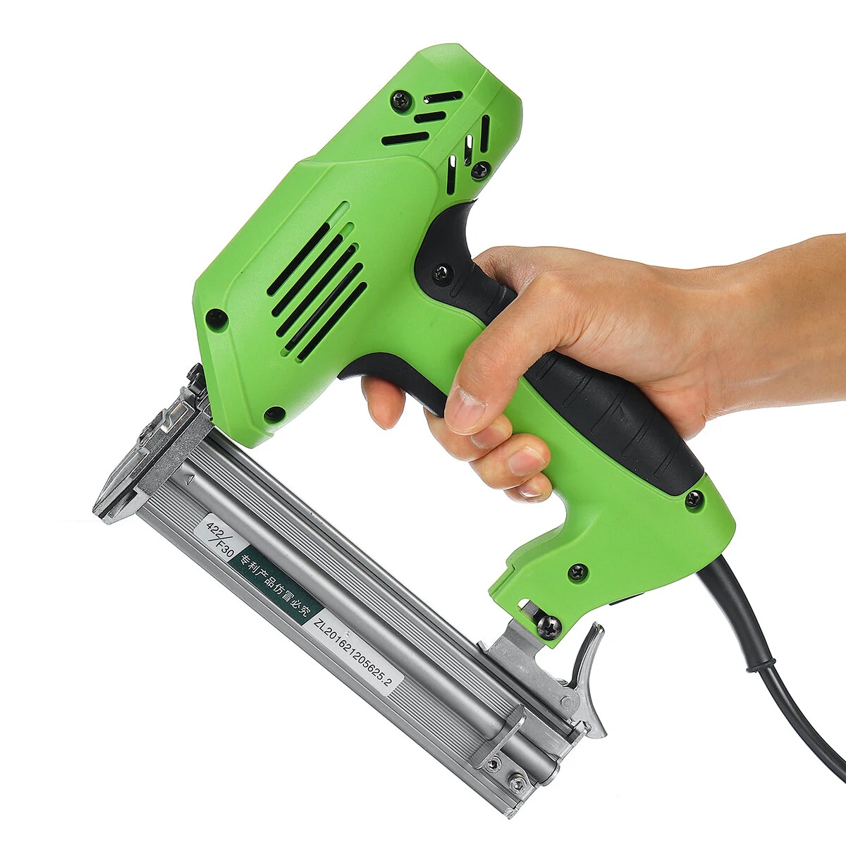 220V Electric Brad Nail & Staple Gun - Dual-Use Woodworking Tool - Green - Image 4