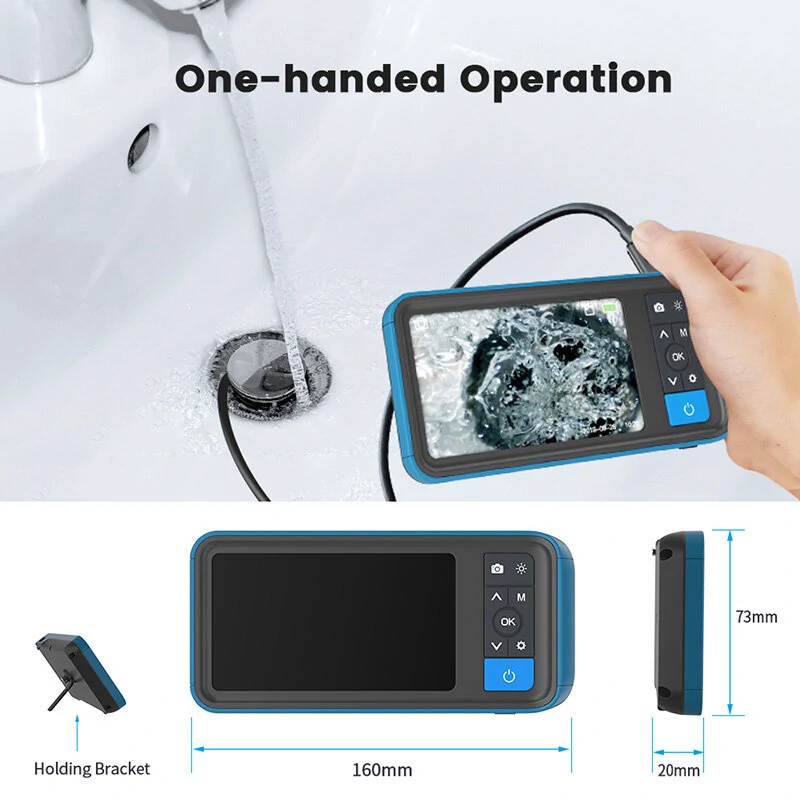 MS450 8mm Dual Lens 1080P Borescope | 4.5 Screen Waterproof Snake Camera for Sewer & Drain Inspection - Image 5