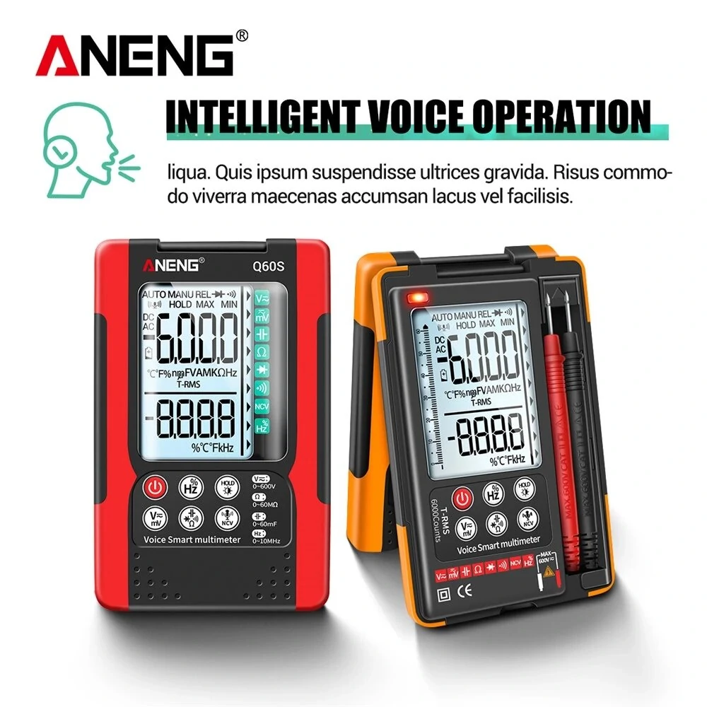 ANENG Q60S Digital Multimeter | AI Speech Recognition | 6000 Counts True RMS - Image 5