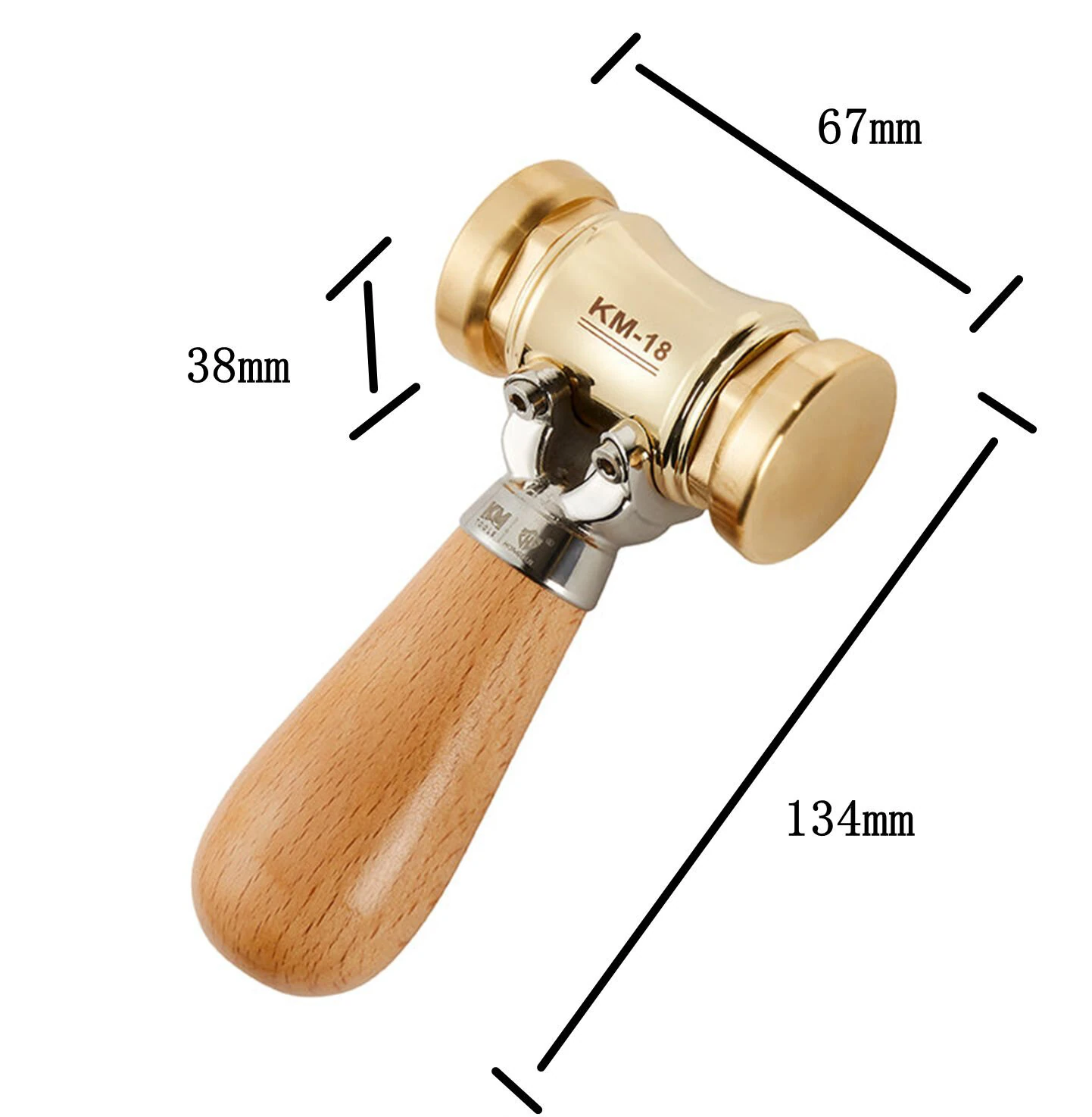 HONGDUI KM-18 Mallet Hammer | 22-Ounce Brass Head with Replaceable Nylon Inserts - Image 3