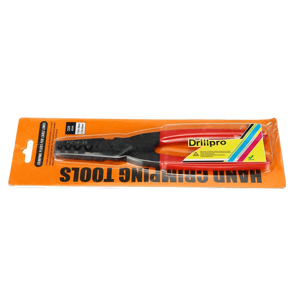Drillpro PZ 10-35 Crimping Plier | Needle Tube Terminal & Sleeve Type Cold Pressing Tool - Image 3