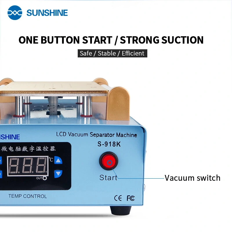 SUNSHINE SS-918k Vacuum Separator Machine | Built-in Pump & LCD Touch Screen | Max 8.5 Phone Repair Tool - Image 3