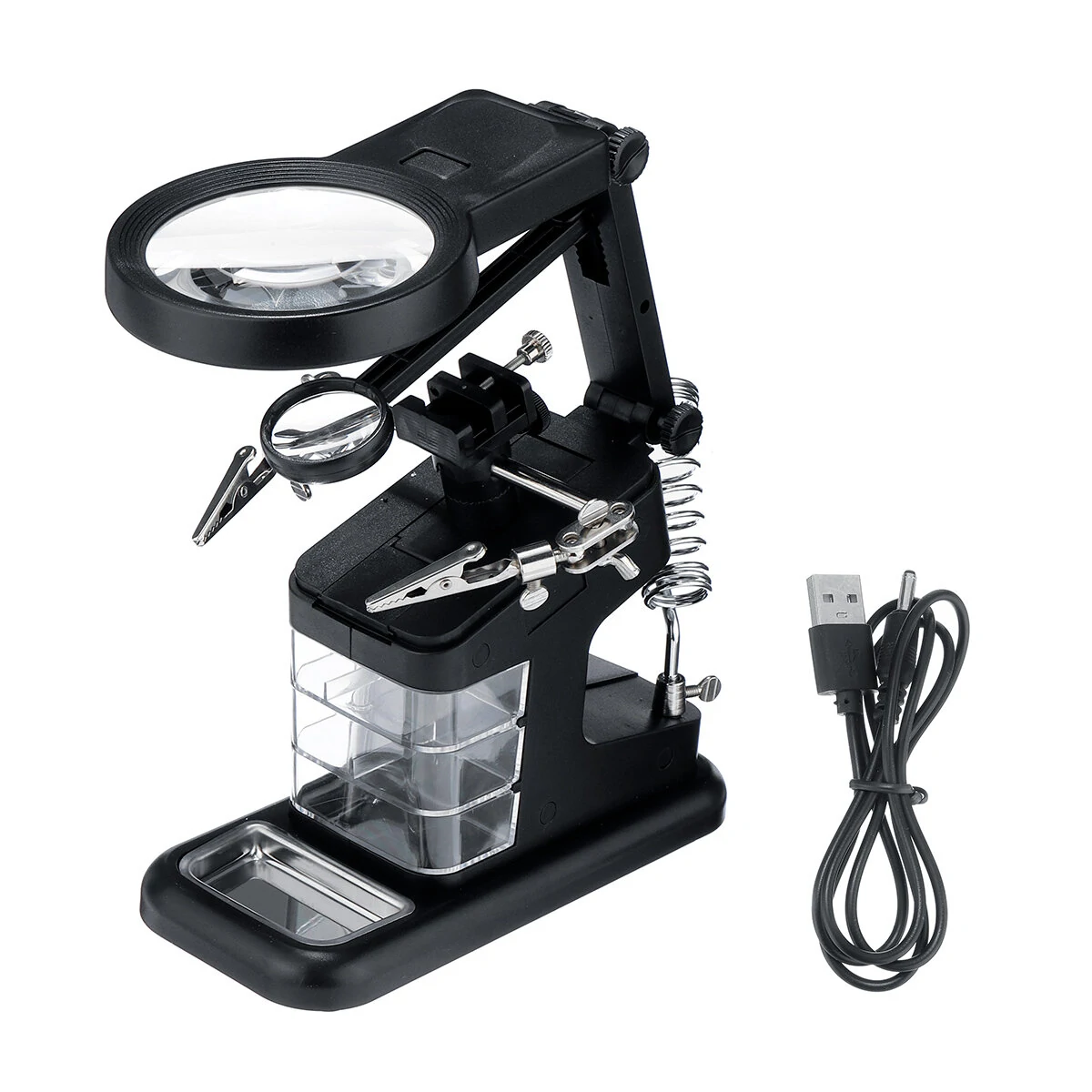 Multifunctional Welding Helping Hand | LED Magnifier & Soldering Iron Stand Tool - Image 2