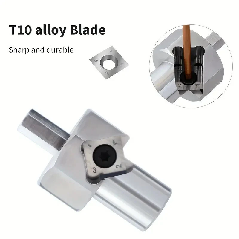 ENJOYWOOD Woodworking Chamfer Tool | T10 Alloy Blade & 9mm Hex Shank for 19/20mm Dog Holes - Image 2