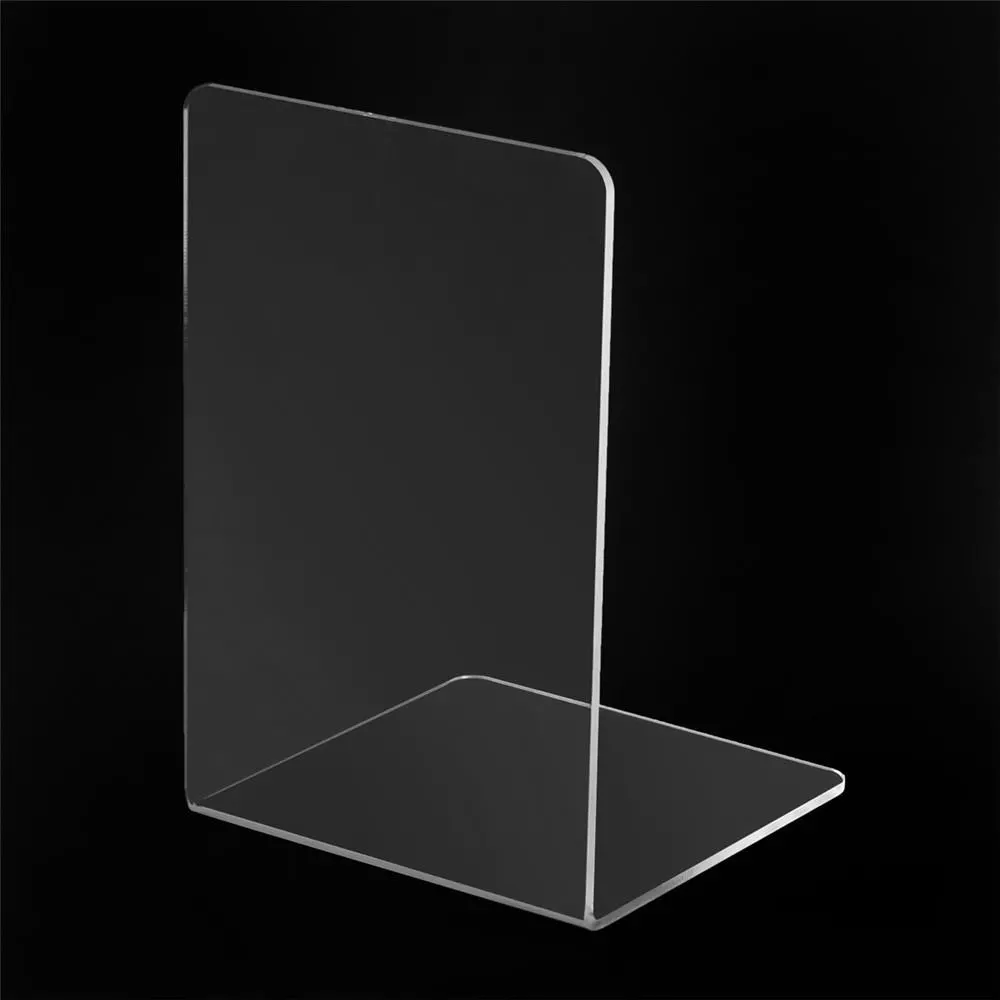 2pcs Clear Acrylic L-Shaped Bookends - 160x150x220mm Organiser for Office & School - Image 5