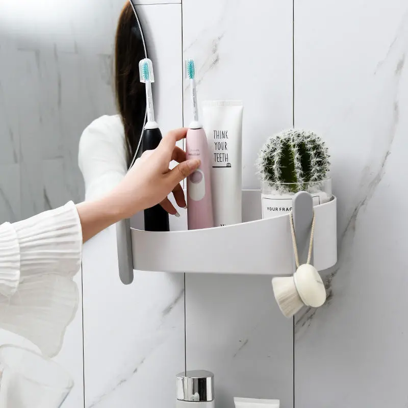 Kitchen Bathroom Wall Storage Shelf | Corner Organizer Rack with Basket Holder - Image 5