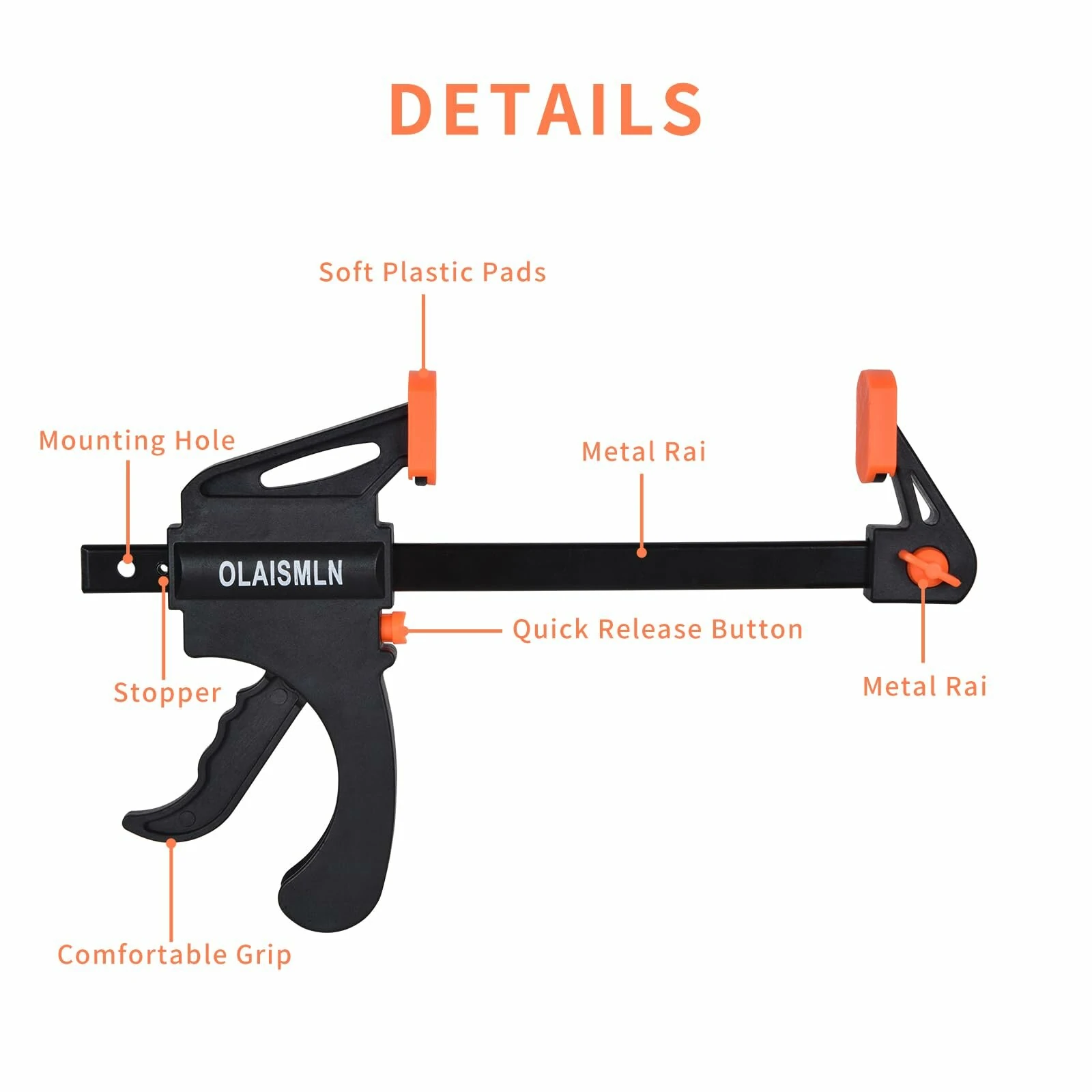 F-Bar Clamp 4PCS 4-Inch Woodworking Clamps - Quick Ratchet Release Grip Tool Kit - Image 5