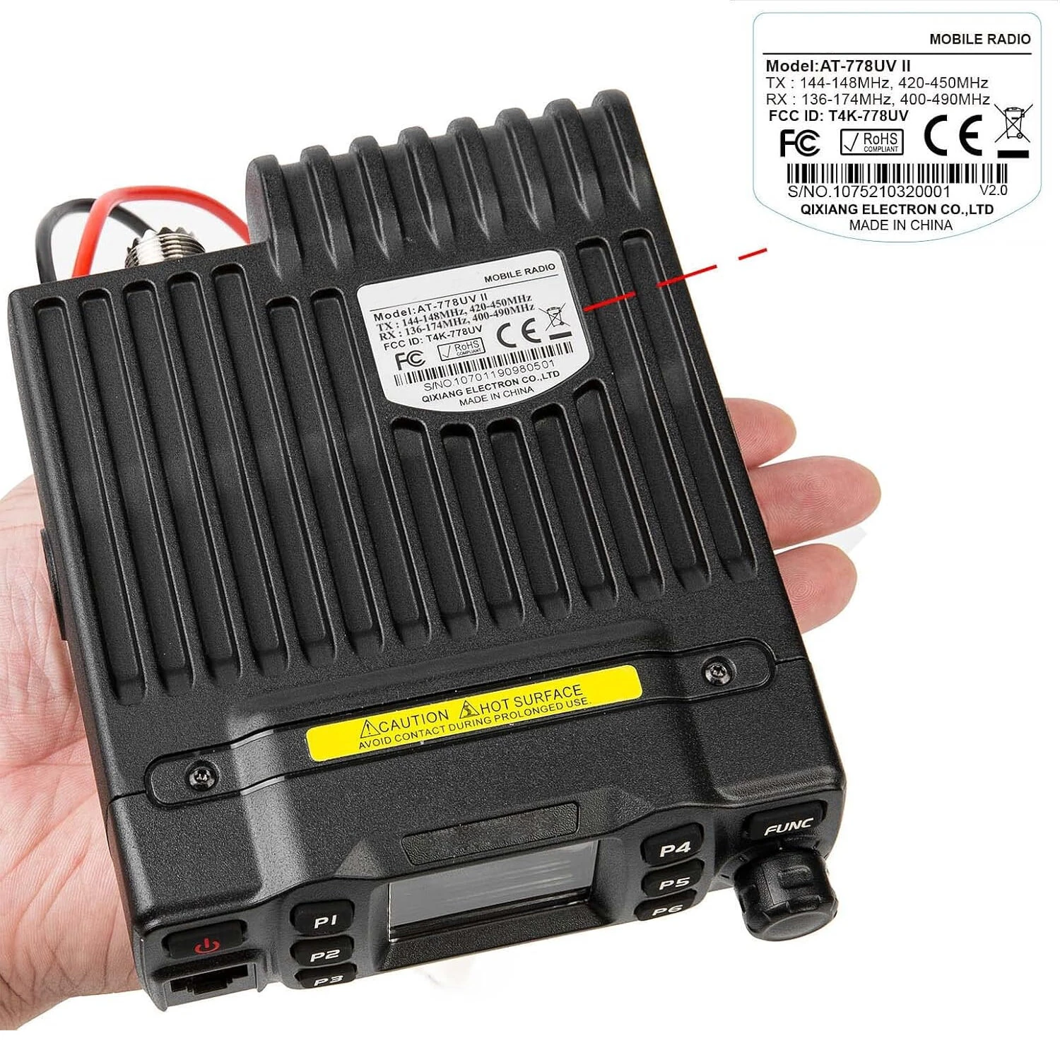 AT-778UV II Dual Band Mobile Radio | 25W VHF UHF | 200 Channels CHIRP Compatible - Image 4