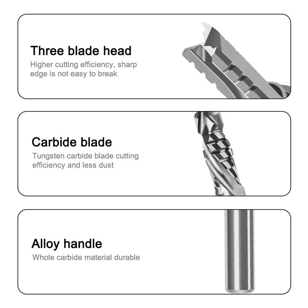 Tungsten Carbide Router Bit - 1/2 Inch Shank Mortising Bit | 2 or 3 Flutes - Image 5