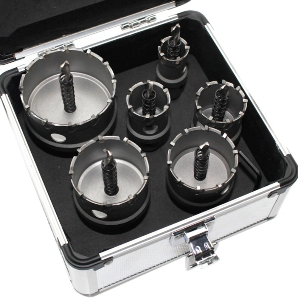 Drillpro 6pcs 16-65mm TCT Hole Saw Kit | Titanium Coated for Stainless Steel - Image 4