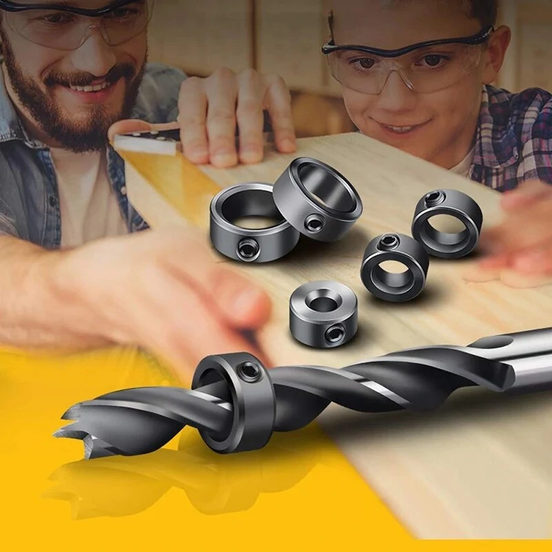 8pcs Woodworking Drill Locator | 3-16mm Depth Stop Collars with Hex Wrench - Image 5