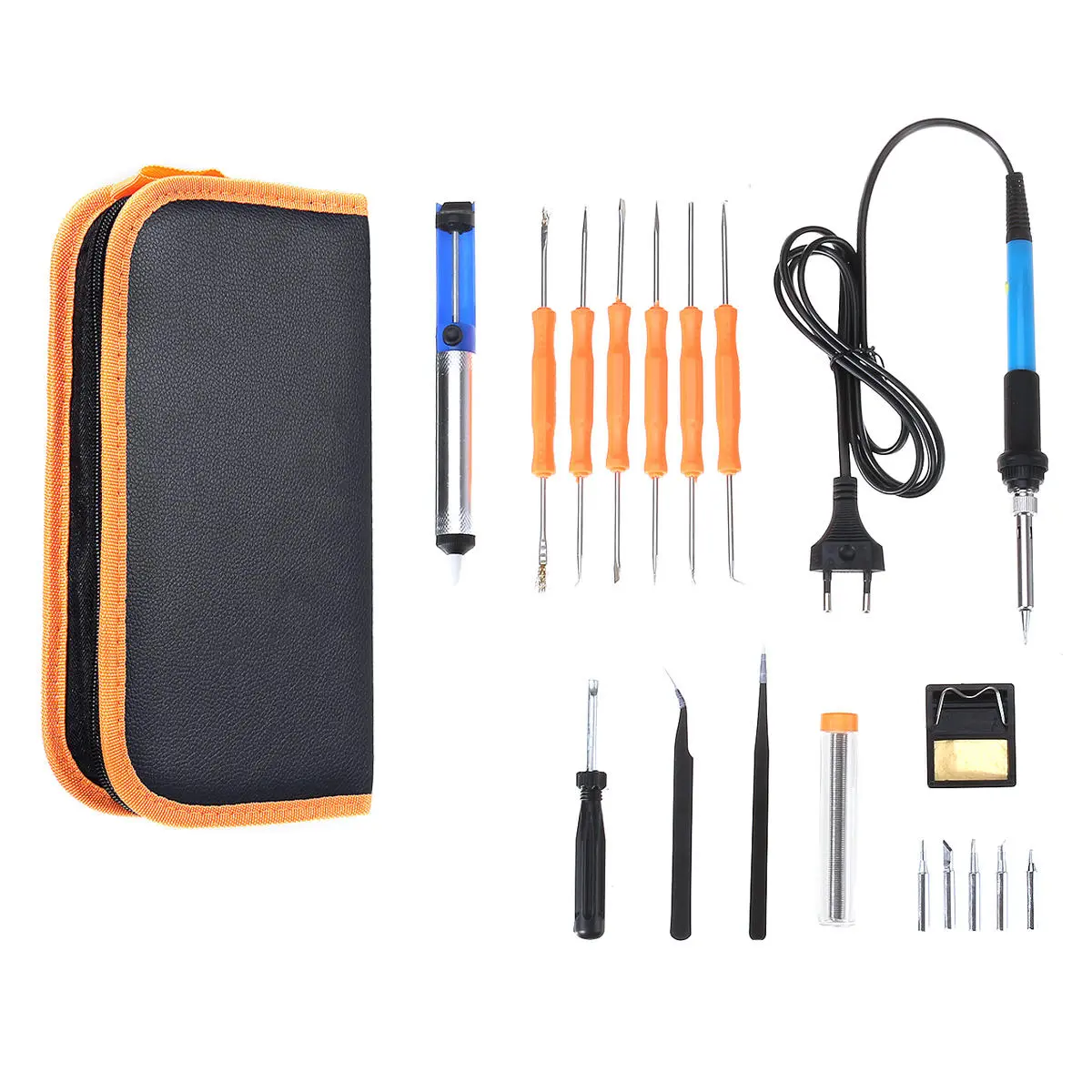 60W Adjustable Temperature Soldering Iron Kit | 20-in-1 Electronics Welding Tool Set - Image 2