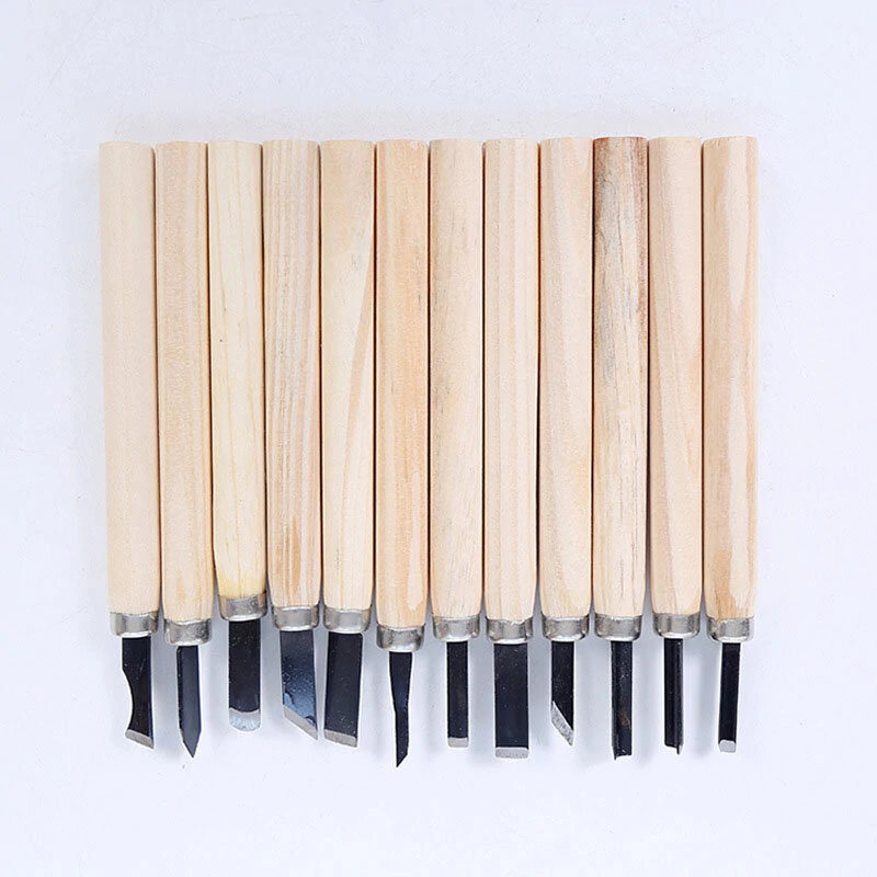 6/10/12PCS Wood Carving Knife Set - Wood Handle Craft Chisels for Woodworking - Image 5