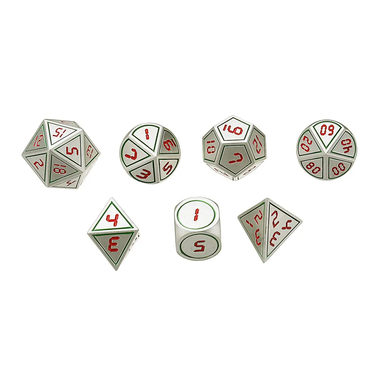 Heavy Metal Polyhedral DnD Dice Set - 7pcs RPG Dice w/ Bag - Image 4