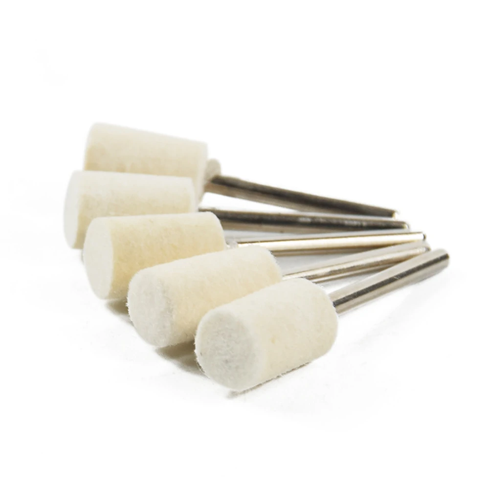 Jade Polishing & Cleaning Kit - 12/13 Piece Wool Cylindrical Grinding Head Set - Image 5