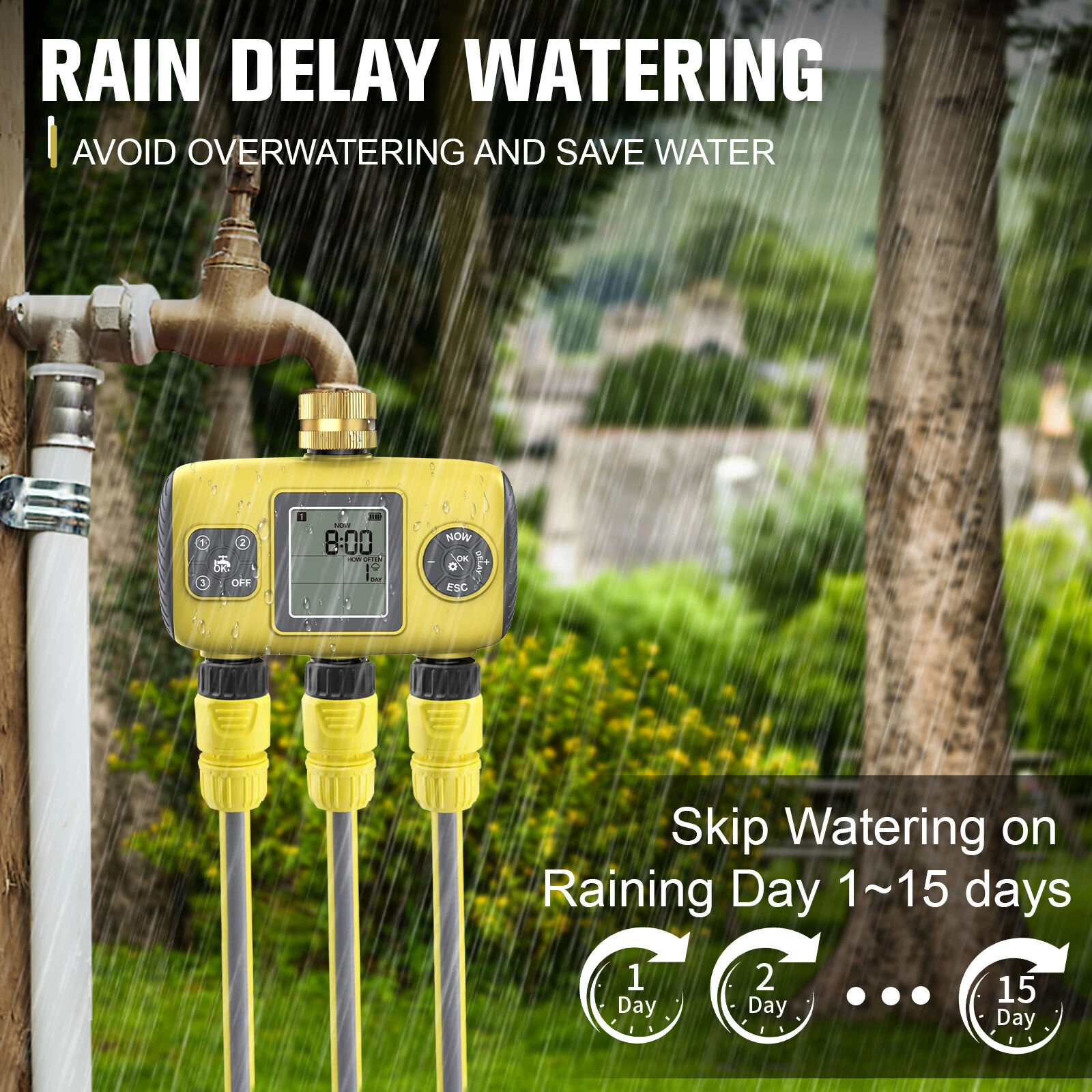 YZD06 Smart Irrigation Controller - 3 Zone Timer | IP55 Waterproof & Anti-UV for Garden - Image 5