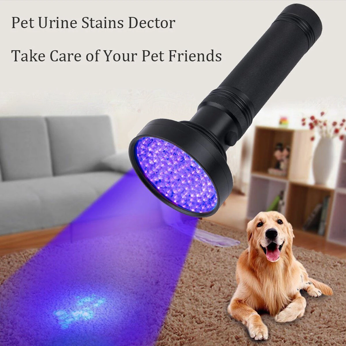 Purple UV Blacklight Flashlight - 100 LED Inspection Lamp for Detection - Image 4