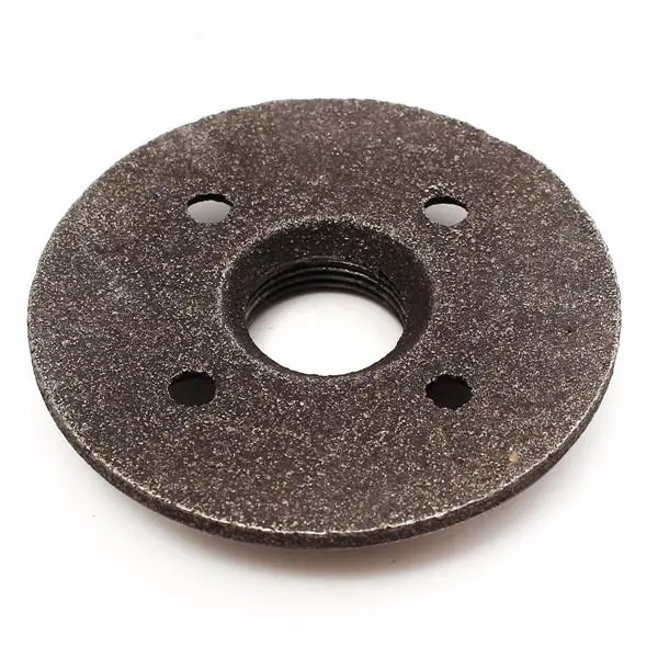 Black Malleable Iron Floor Flange - 3/4 Inch NPT Antique Wall Flange Seat - Image 4