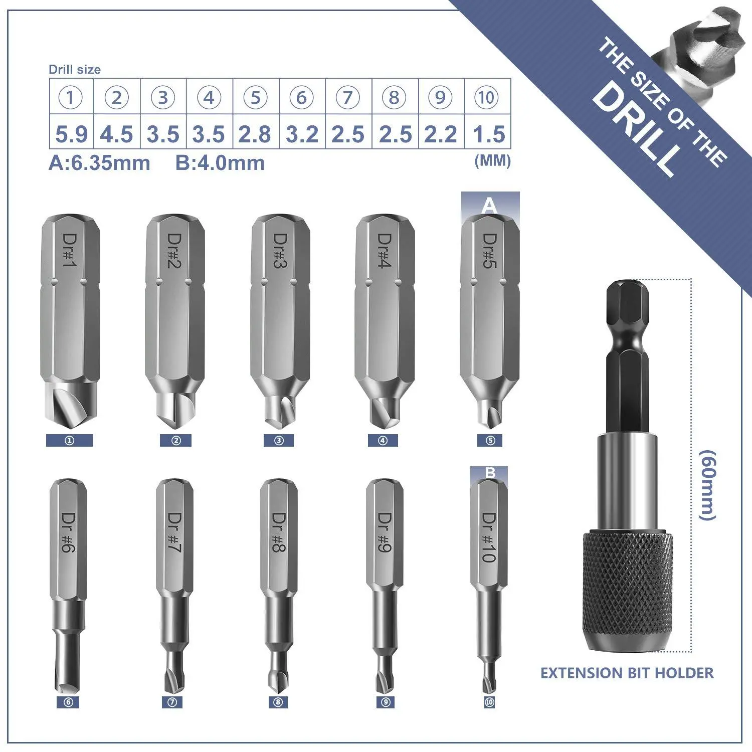 Drillpro 22pcs Screw Extractor Set | HSS Broken Bolt Remover with Locking Adapter - Image 3
