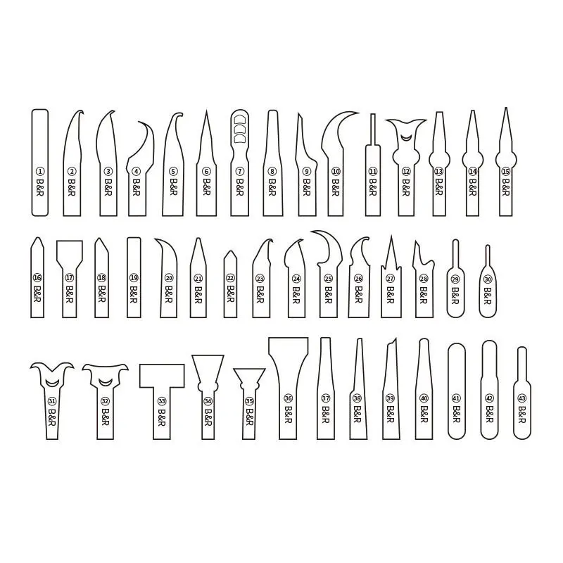 iPhone Motherboard Repair Tool - 43 in 1 CPU NAND Graver Blade & Glue Cleaning Kit for A9 A10 A11 - Image 5