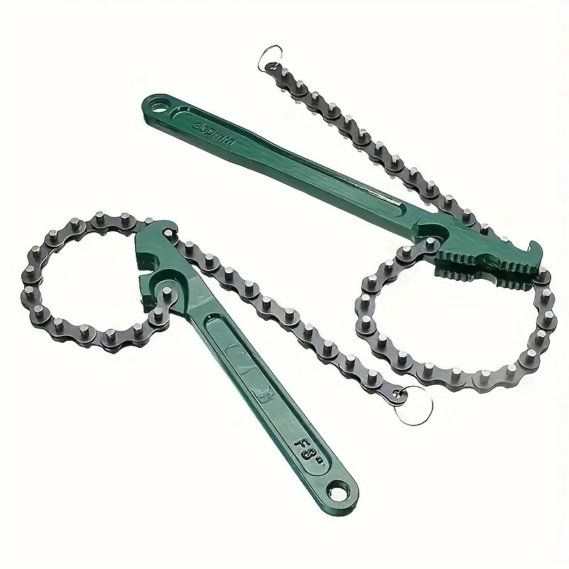 Steel Adjustable Chain Wrench - Heavy Duty Oil Filter Removal Tool | 9-Inch 12-Inch - Image 2