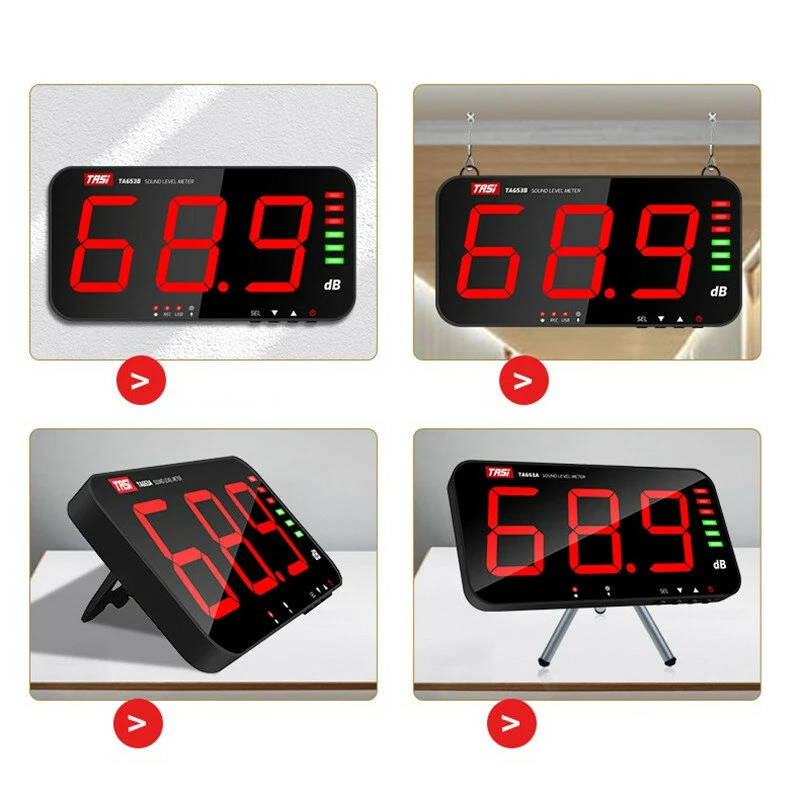 TASI TA653A Sound Level Meter Tester - 30-130dB Large LCD Display | Wall Mount - Image 4