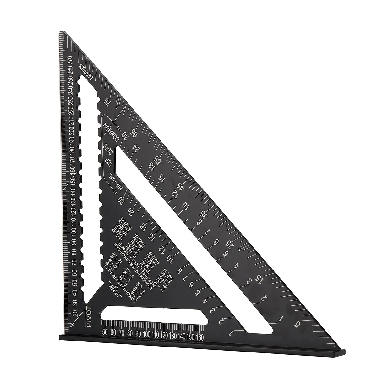 Aluminum Alloy Triangle Ruler - 12 Inch with Protractor & Sawtooth Guide - Image 3