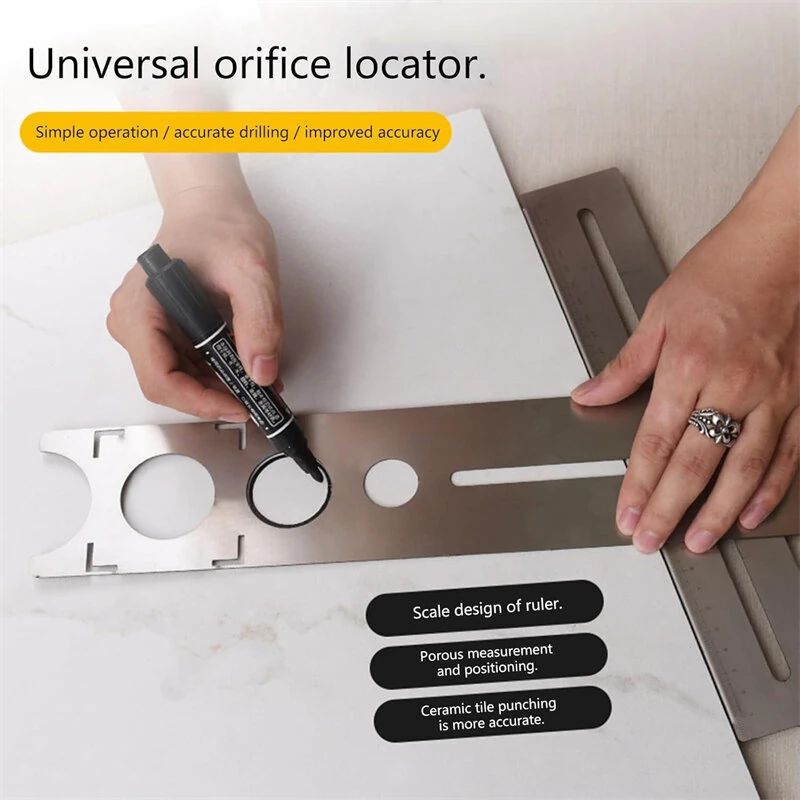 Adjustable Tile Hole Locator - Stainless Steel Drill Guide Tool for Ceramic Marble Glass - Image 3