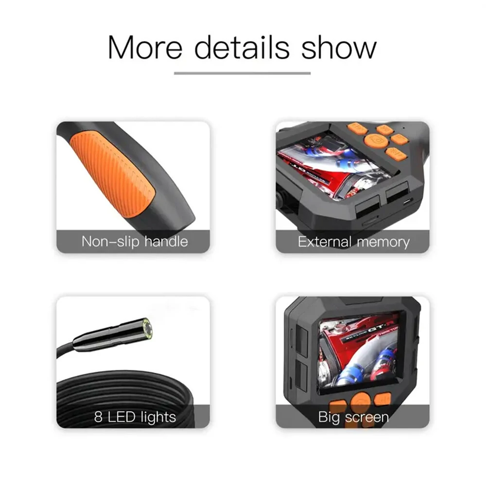 Inspection Camera with Light - 2.8 IPS Screen Borescope | 1080p Waterproof Flexible Probe for Pipe & Automotive - Image 5