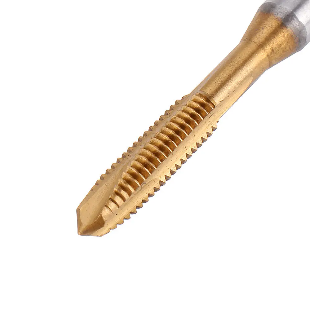 Drillpro M3-M12 Machine Screw Plug Tap - Titanium Coated Steel Straight Flute - Image 3