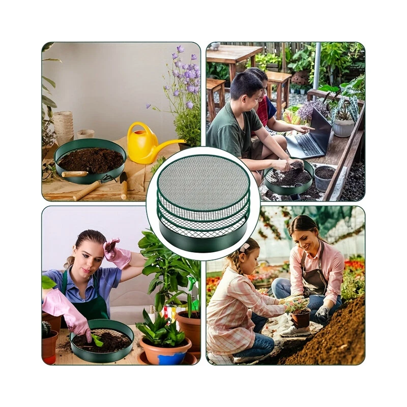 Soil Sifter Sieve - 4 Interchangeable Meshes for Compost & Dirt - 30cm Shovel - Image 5