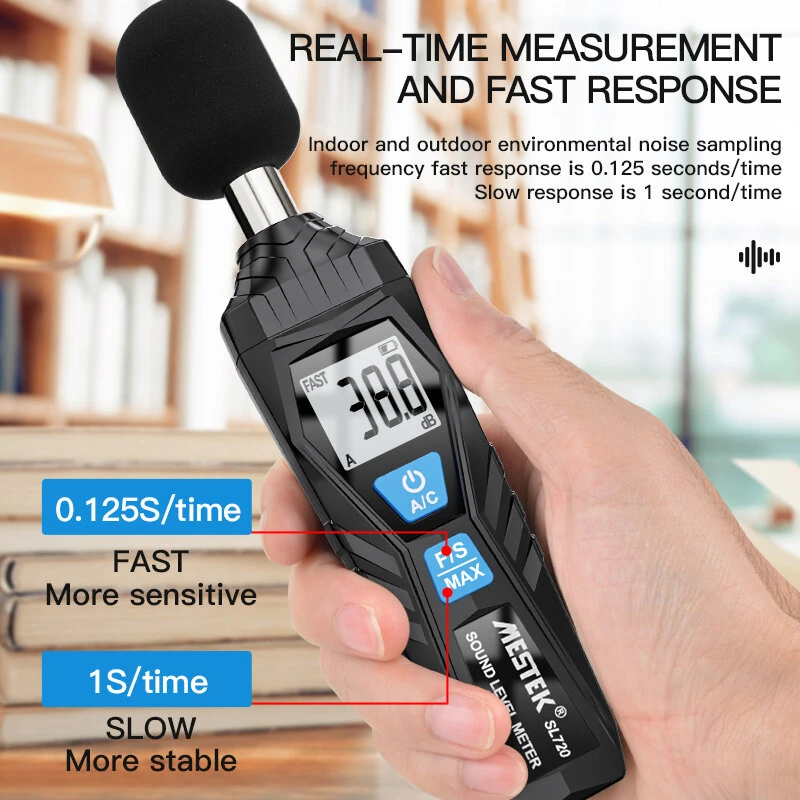 MESTEK SL720 Digital Sound Level Meter | 30-130dB Noise Decibel Tester - Image 3