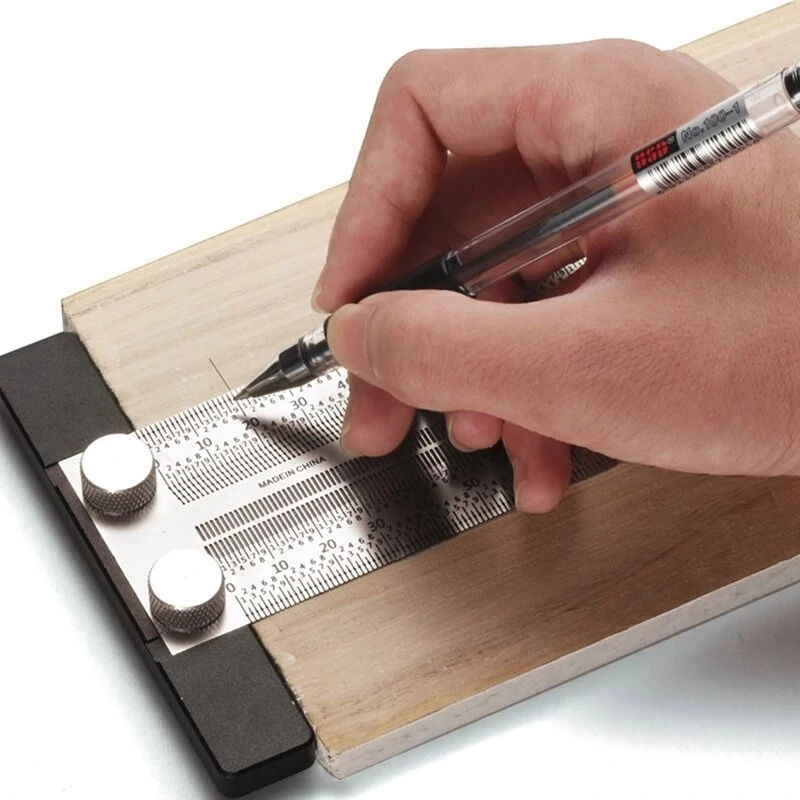 Stainless Steel T-Type Hole Ruler - High-Precision Woodworking Scribing Gauge - Image 2