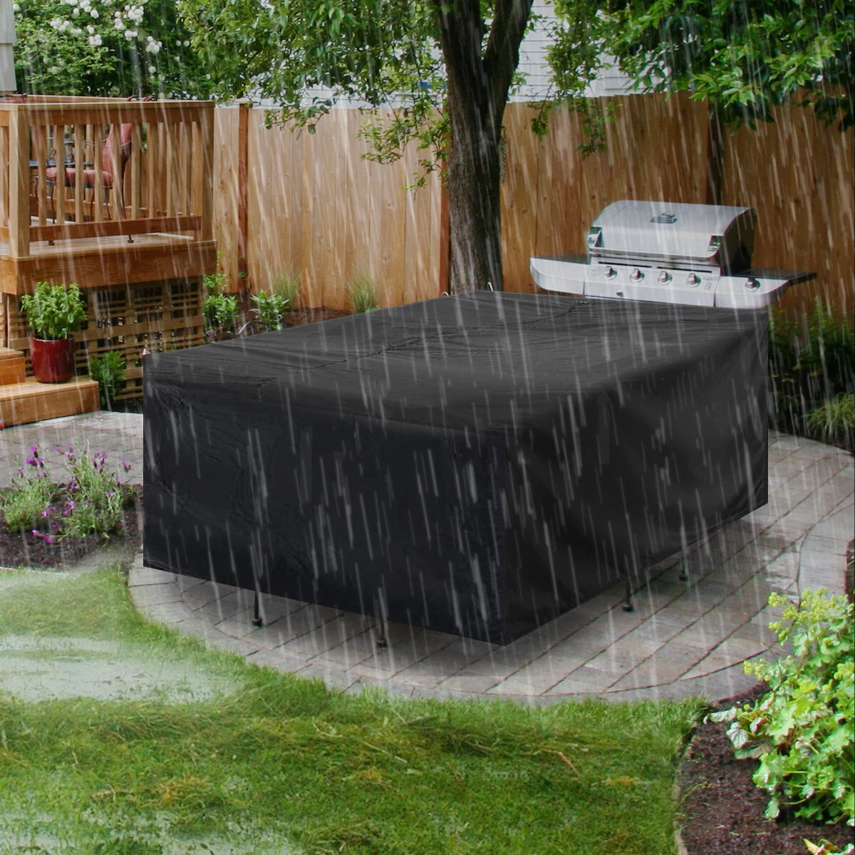 420D Waterproof Patio Furniture Cover - 242x162x100cm Table & Chair Protector - Image 4