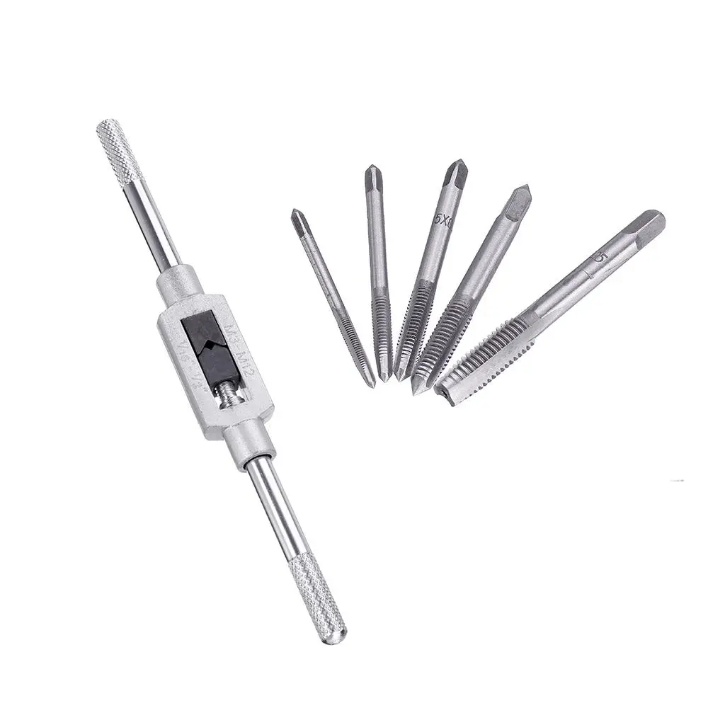 Drillpro M3-M12 Spanner Hand Tap Set | 5pcs HSS Metric Screw Thread Taps - Image 2