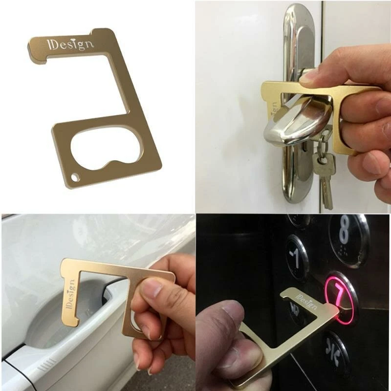 Non-Contact EDC Door Opener - Portable Anti-Bacterial Elevator Tool & Key Press - Image 3